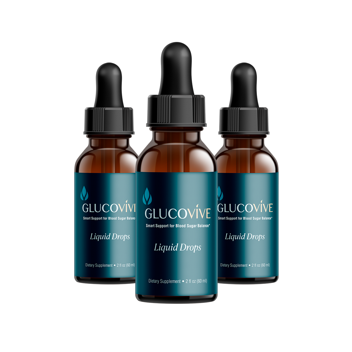 GlucoVive liquid drops bottles